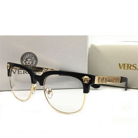 18k gold glass gold frame versace glasses men|versace men's glasses gold.